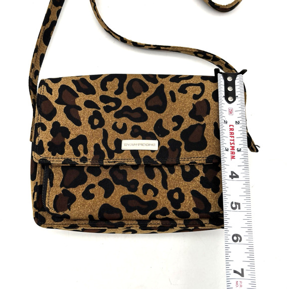 Evan Picone Leopard Print Organizer Small Crossbody Purse 7.5x5" - Picture 14 of 16